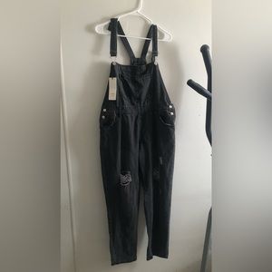 Faded black overalls
